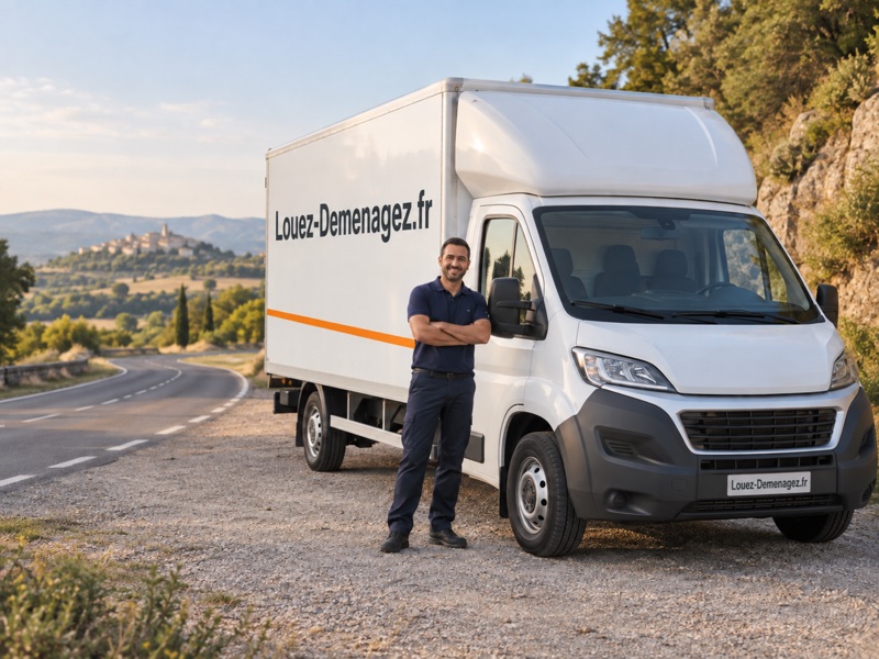 Camion Louez-Demenagez avec son chauffeur déménageur