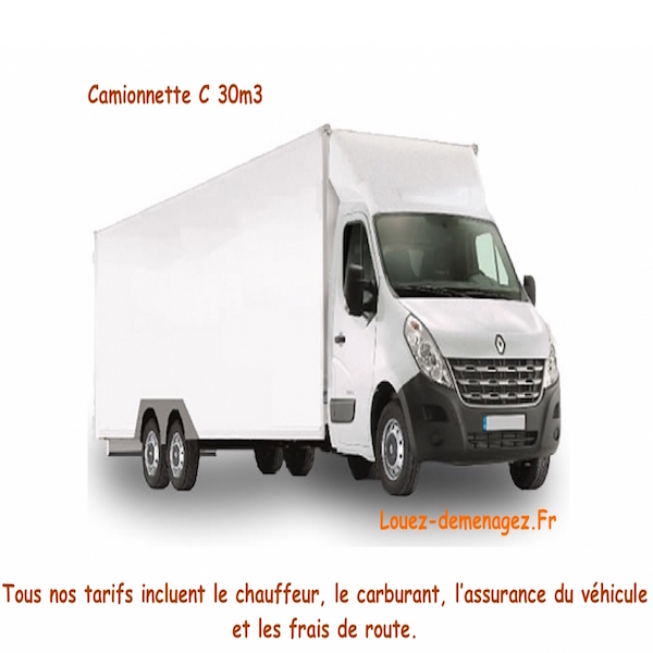 Location camion utilitaire de 30m3 avec